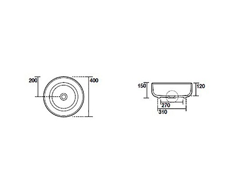 Раковина-чаша Kerasan Nolita 40 534401 Белая