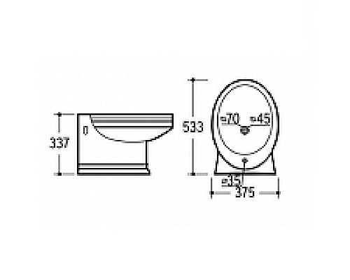 Биде CeramaLux Lux Classic 4289 подвесное Белое