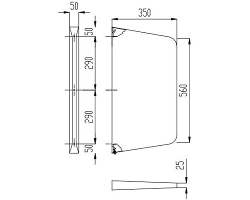 Перегородка для писсуаров Nofer 13007.S Матовая нержавеющая сталь