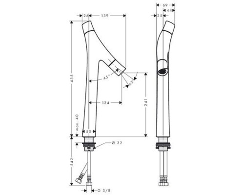Смеситель для раковины Hansgrohe AXOR хром