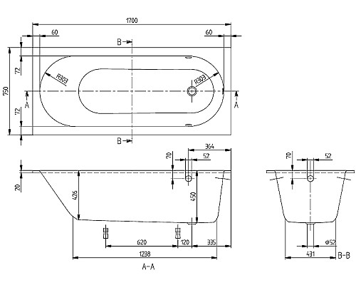 Квариловая ванна Villeroy&Boch Oberon 170x75 UBQ170OBE2V-01