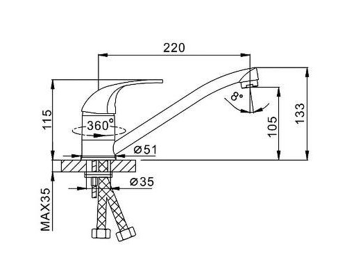 Смеситель для кухни Frap H02 F4202-B Хром