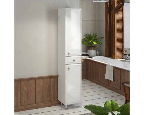 Шкаф пенал Comforty Сочи 35 Белый глянец