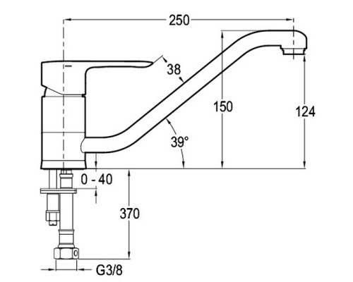 Смеситель для кухни Jacob Delafon E160844CP