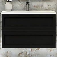 Тумба под раковину Art&Max AM-Platino-1000-2C-SO-NM подвесная Черная матовая