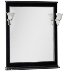 Зеркало Aquanet Валенса 80 черный краколет/серебро
