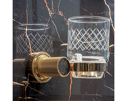 Стакан настенный Boheme RoyalE CRISTAL BLACK GOLD