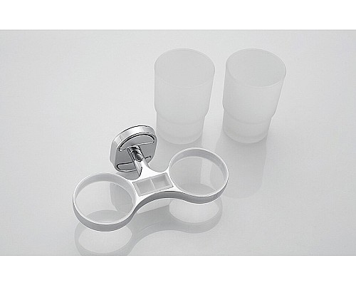 Стакан для зубных щеток Haiba HB1908 двойной Хром