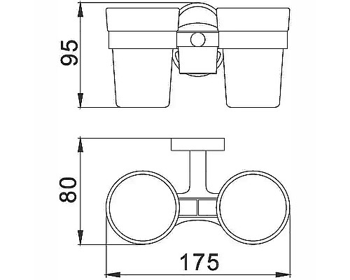 Стакан для зубных щеток Haiba HB1908 двойной Хром