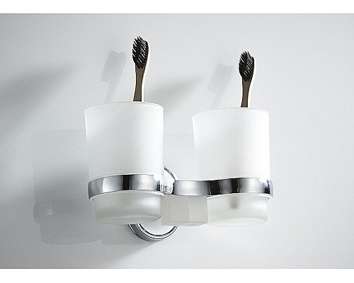 Стакан для зубных щеток Haiba HB1908 двойной Хром