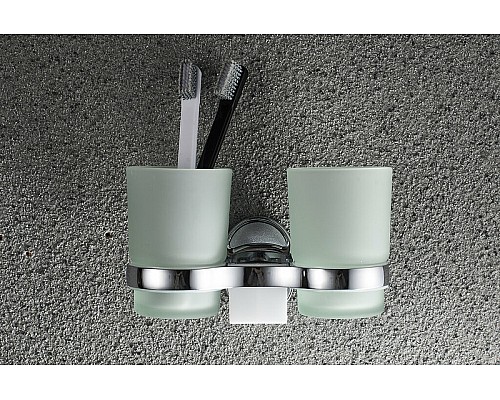 Стакан для зубных щеток Haiba HB1908 двойной Хром