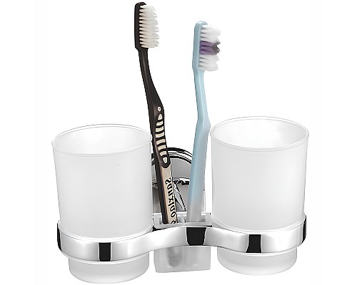 Стакан для зубных щеток Haiba HB1908 двойной Хром