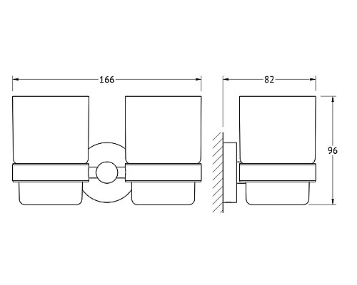Держатель с 2-мя стаканами (матовое стекло; хром) Artwelle HAR 013