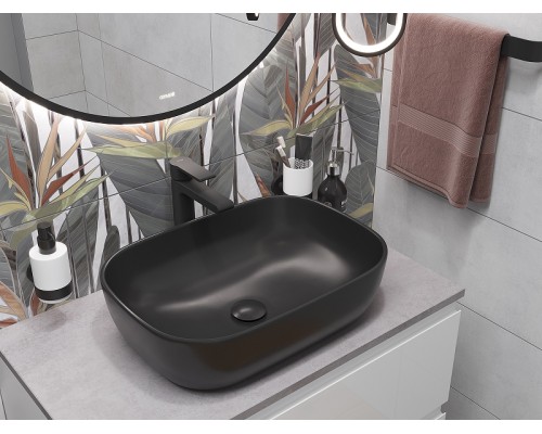 Зеркало Cersanit Eclipse 60 64146 с подсветкой Черное с датчиком движения