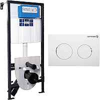 Инсталляция Pestan Sava Fix Slim SET40006466 для унитаза с клавишей смыва Белый глянец