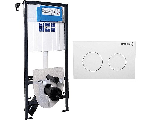 Инсталляция Pestan Sava Fix Slim SET40006466 для унитаза с клавишей смыва Белый глянец