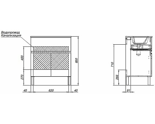 Тумба под раковину Aquanet Алвита New 70 303902 Дуб веллингтон белый