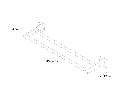 Полотенцедержатель Grampus Ocean GR-2002 двойной Хром