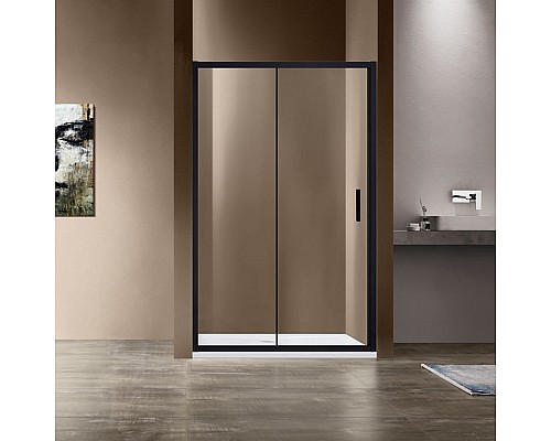 Душевая дверь Vincea Garda 120 VDS-1G120CLB профиль Черный стекло прозрачное