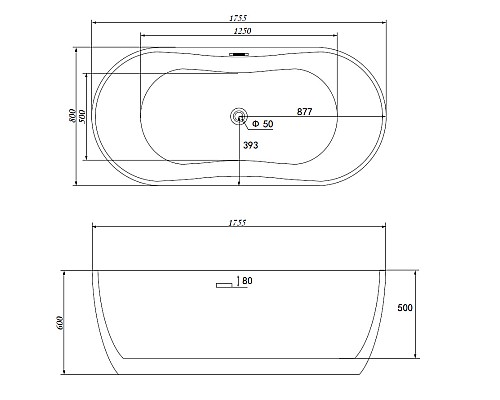 Акриловая ванна Abber AB9219