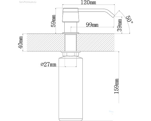 Дозатор для моющих средств Florentina Рондо FL 703.727.0000.201 Жасмин
