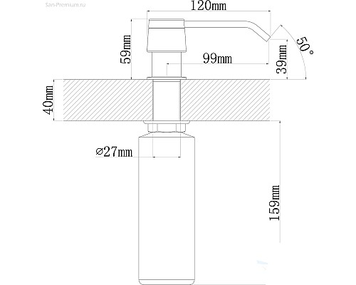 Дозатор для моющих средств Florentina Рондо FL 703.727.0000.201 Жасмин