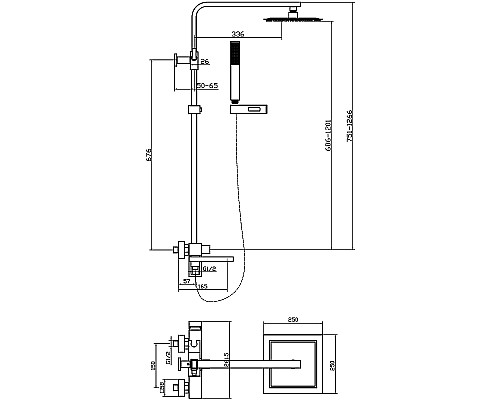 Душевая система Agger Great A2893311 Хром