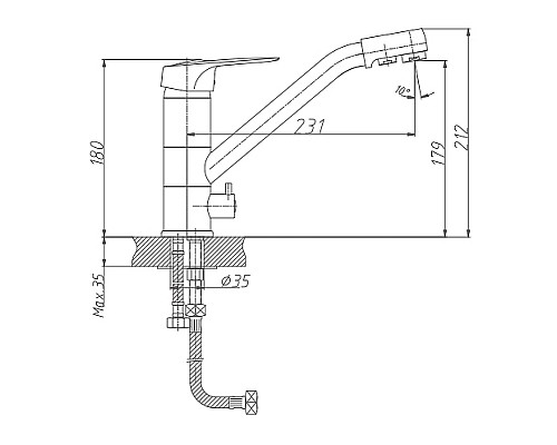 Смеситель для кухни Haiba HB4304 Хром