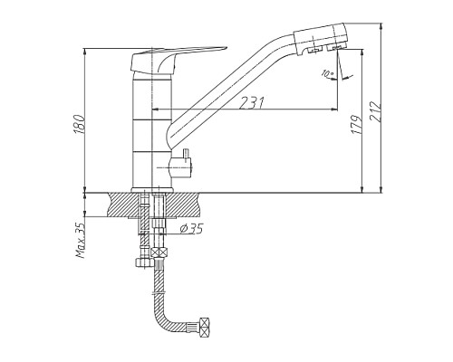 Смеситель для кухни Haiba HB4304 Хром