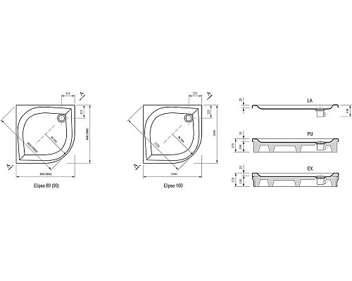 Душевой поддон Ravak ELIPSO-100 A22AA01410