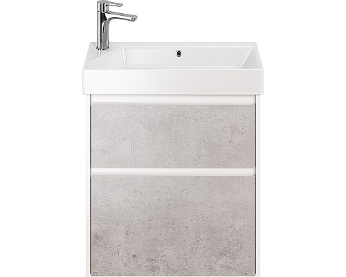 Тумба под раковину Dreja Slim 65 99.0503 подвесная Бетон Белый глянец
