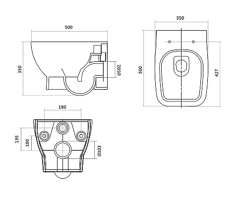 Комплект унитаза с инсталляцией Santek Нео Пэк 1WH302463 с сиденьем Микролифт и Белой клавишей смыва
