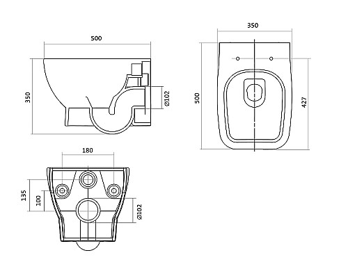 Комплект унитаза с инсталляцией Santek Нео Пэк 1WH302463 с сиденьем Микролифт и Белой клавишей смыва