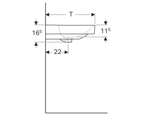 Раковина 90 см GEBERIT Smyle Square 500.251.01.1