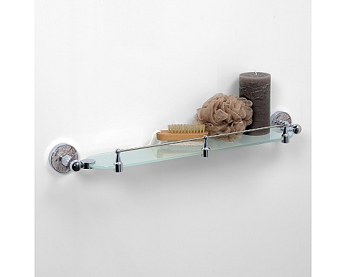 Стеклянная полка WasserKRAFT Nau K-7744 Хром