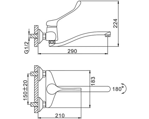 Смеситель для кухни Frap H54 F4654 Хром