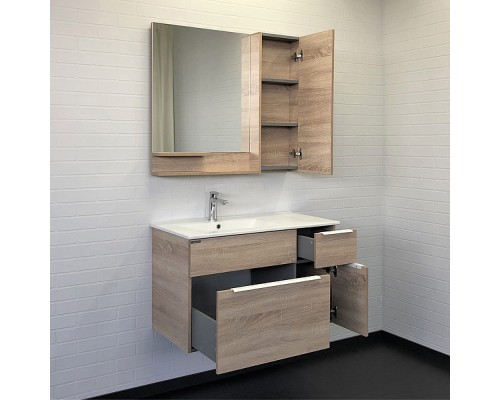 Тумба с раковиной Comforty Варна 90 00-00009919 подвесная Дуб сонома