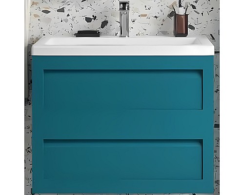 Тумба под раковину Art&Max AM-Platino-750-2C-SO-TM подвесная Бирюзовая матовая