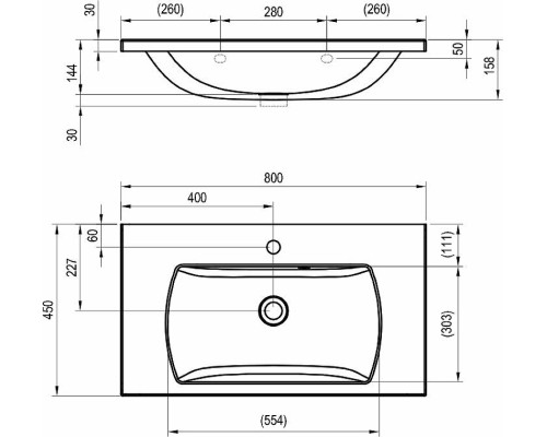 Раковина Ravak Classic II 80 XJX01180000 Белая
