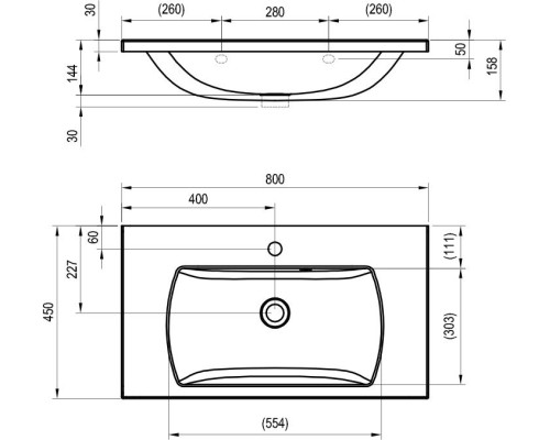 Раковина Ravak Classic II 80 XJX01180000 Белая