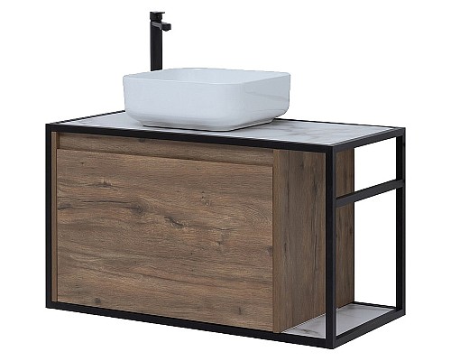 Тумба под раковину Aquanet Nova Lite Loft 90L 261660 подвесная Дуб рустикальный