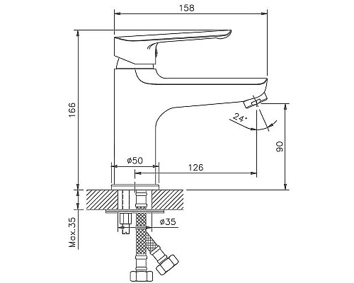 Смеситель для раковины Haiba HB10198 Хром