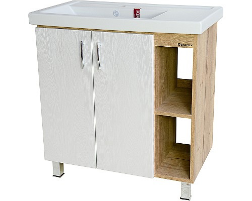 Тумба под раковину Bellezza Рона 80 R 4634113030508 Натуральный дуб Белая