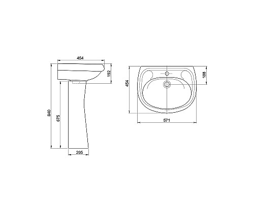 Раковина Santeri Воротынский 55 1.3111.7.S00.10B.0 Белая