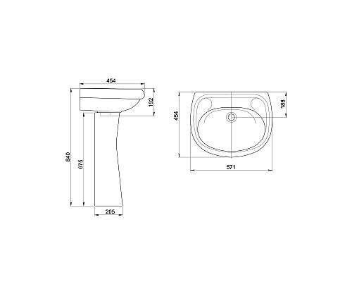 Раковина Santeri Воротынский 55 1.3111.7.S00.10B.0 Белая