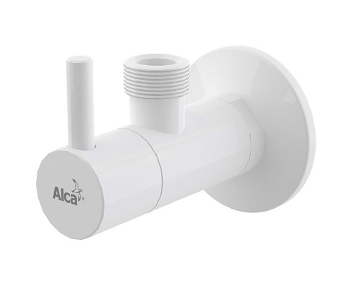 Запорный вентиль Alcaplast угловой Белый