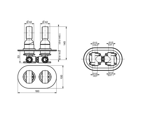 Смеситель для ванны с душем Webert Opera OA860101980