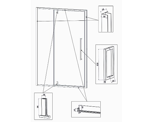 Душевая дверь Veconi Vianno VN-34B 120 VN34B-120-01-C7 Черный матовый