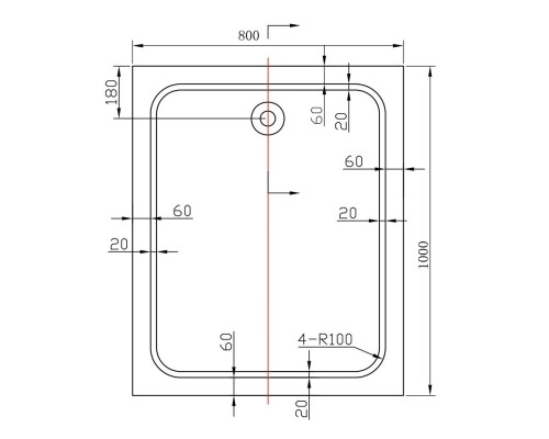 Акриловый поддон для душа Vincea 100x80 Белый