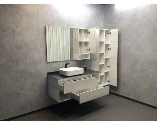 Зеркало со шкафом Comforty Прага 120 Дуб белый
